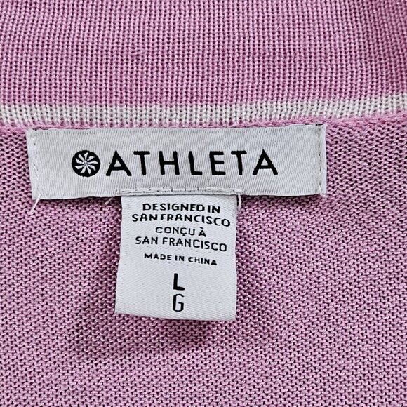 Athleta Cardigan Womens L Pink Buttons Pockets Knit Wool Blend LS Athleisure - Picture 6 of 15